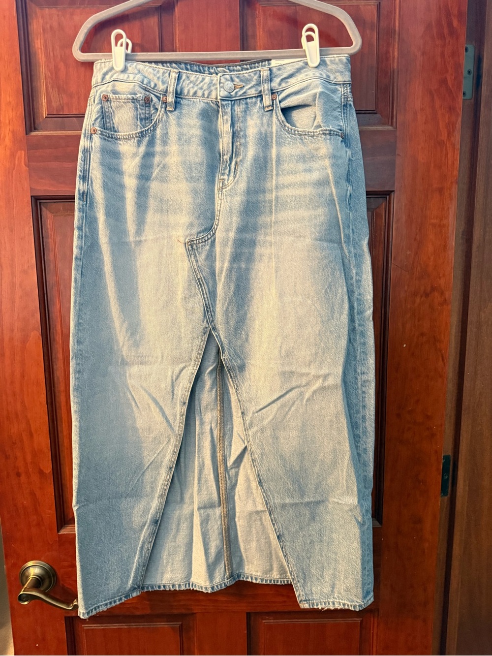 American Eagle Outfitters Light Blue Denim Maxi Skirt